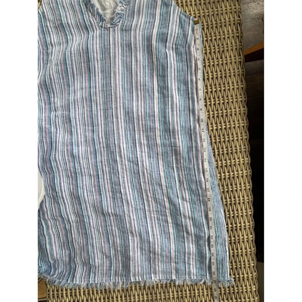 Tommy Bahama‎ Two Palms Double Ruffle Linen Dress Small coastal resortwear boho